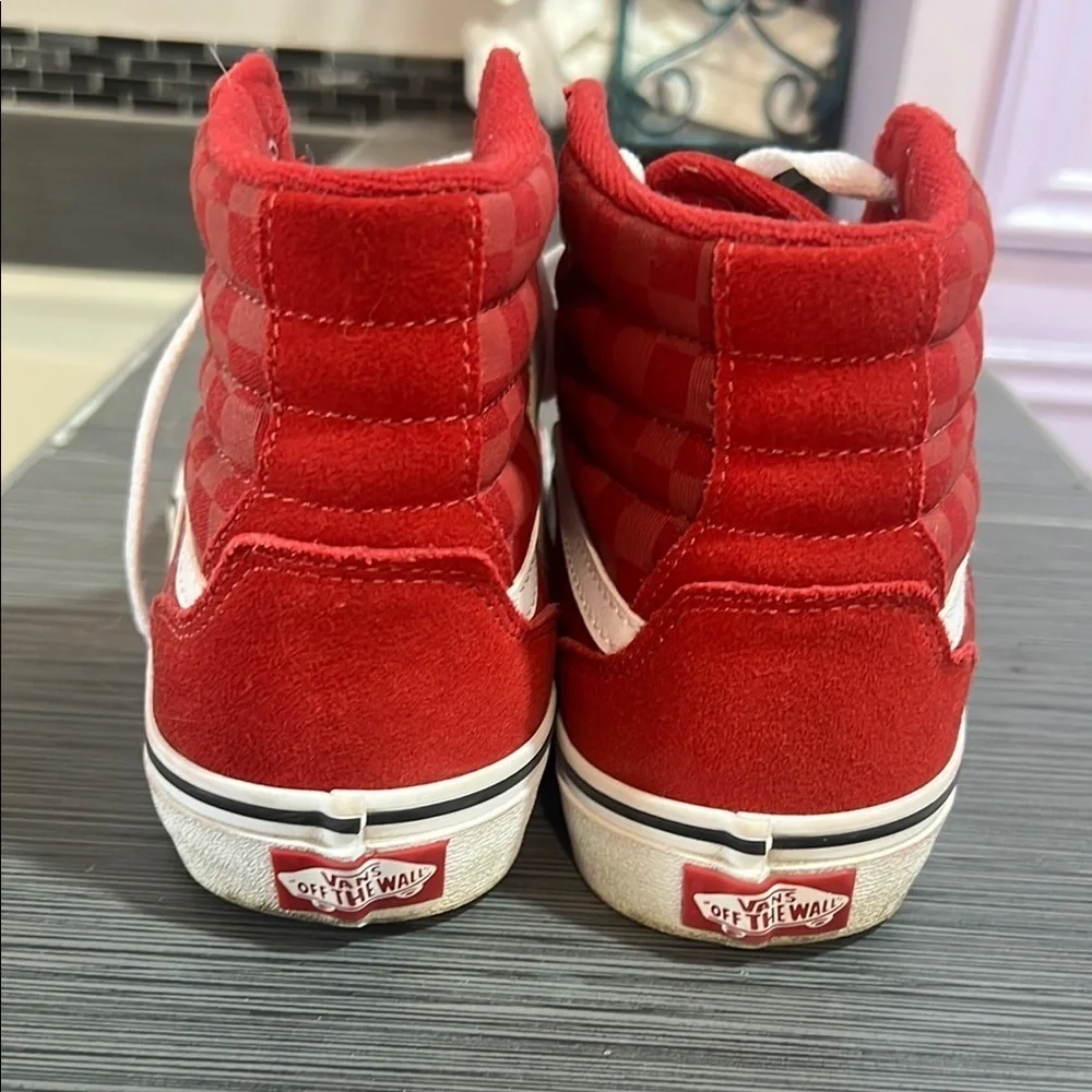 Vans Red Checkered High-Top Sneakers